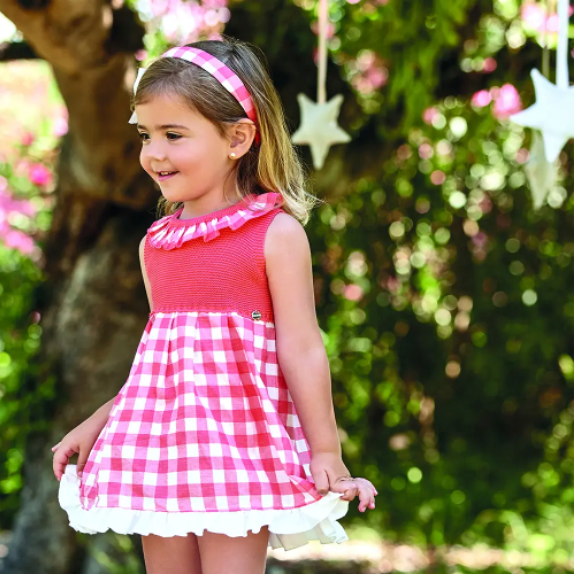 Coral vestido cuadros